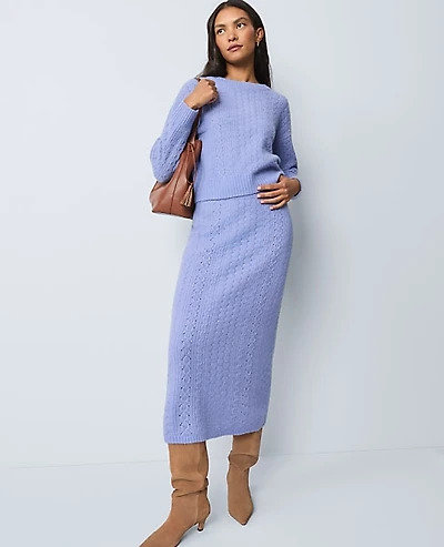 Ann Taylor Weekend Pointelle Sweater Skirt Women's