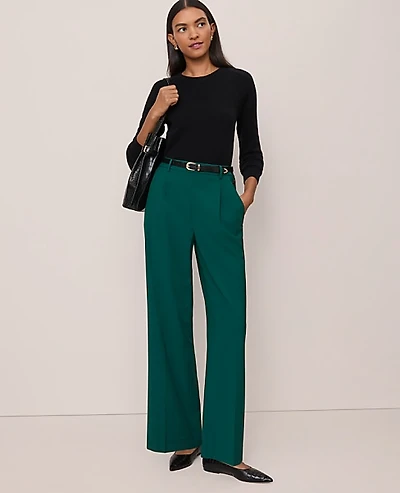 Ann Taylor The Petite Side Button Wide-Leg Pant Night Garden Women's