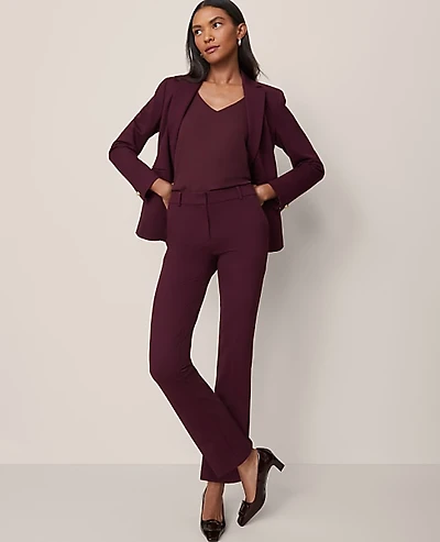 Ann Taylor The Petite Straight Pant in Ponte Size 2 Poised Plum Women's