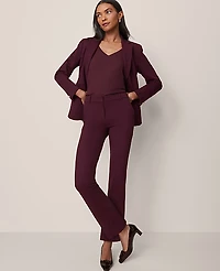 Ann Taylor The Petite Straight Pant in Ponte Size 2 Poised Plum Women's