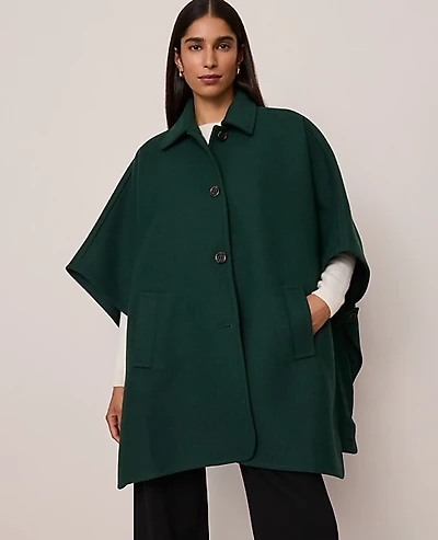 Ann Taylor Petite Buttoned Trench Cape Pine Grove Women's