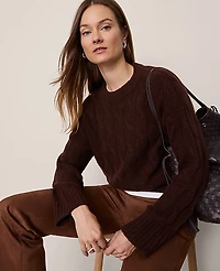 Ann Taylor Petite Cable Crew Neck Sweater Women's
