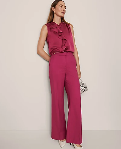 Ann Taylor The Petite Tailored Wide-Leg Trouser Berry Splash Women's