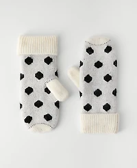 Ann Taylor Dotted Mittens Winter White Women's