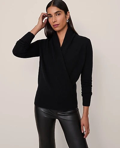 Ann Taylor Petite Cashmere Shawl Collar Sweater Women's