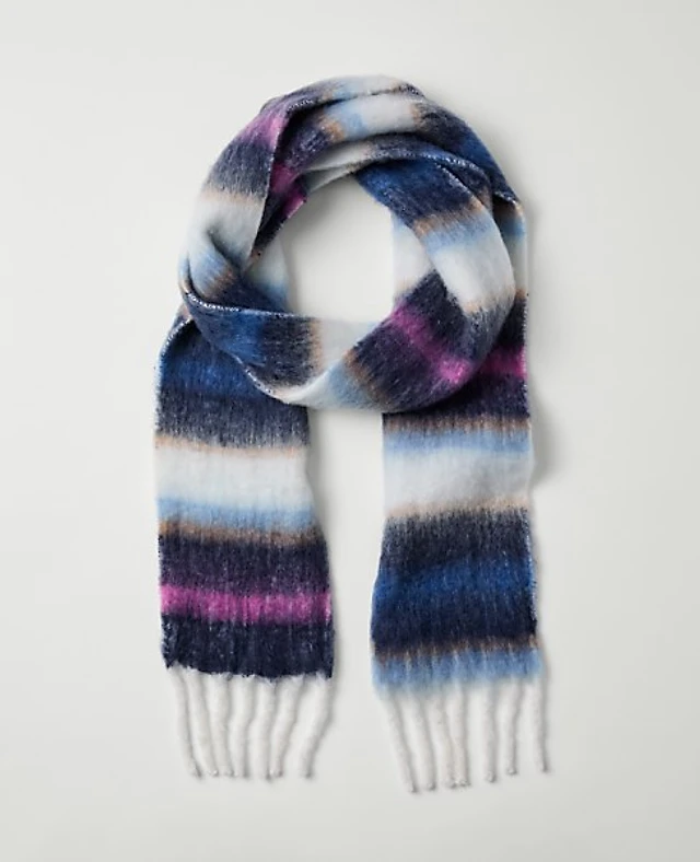 Ann Taylor Striped Scarf Night Sky Women's