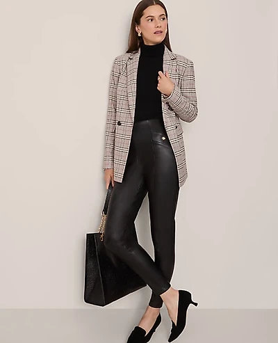 Ann Taylor The Seamed Button Legging Faux Leather Women's