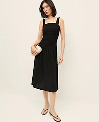 Ann Taylor Ruched Midi Dress Women's
