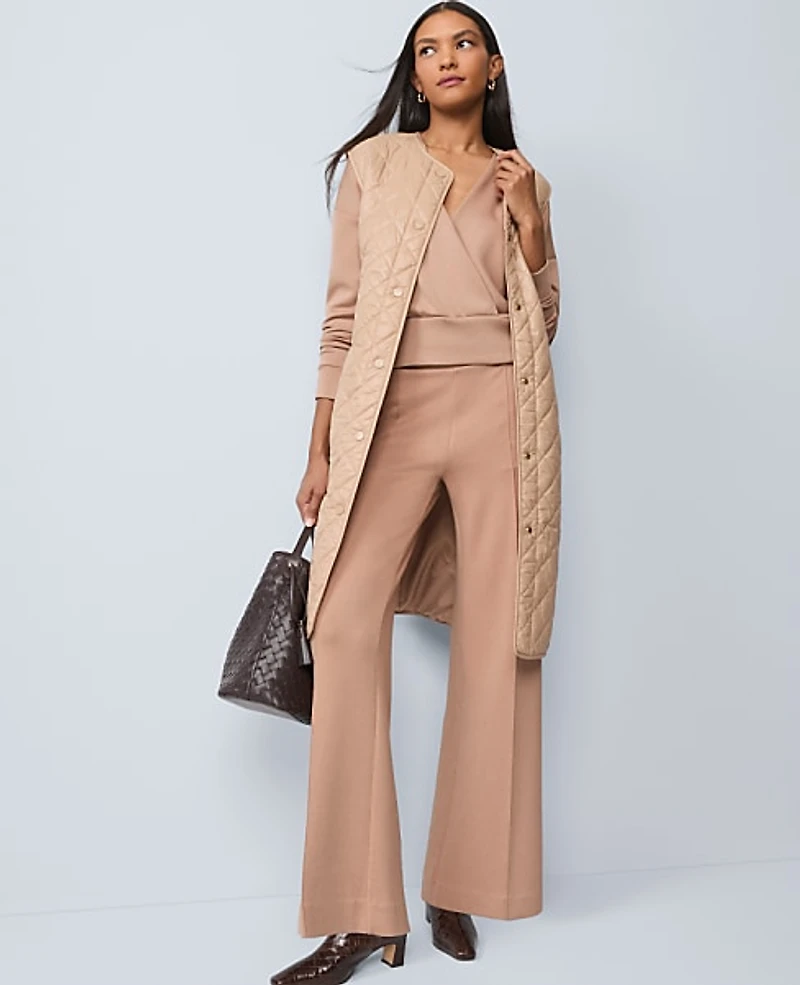 Ann Taylor Petite Weekend Easy Wide-Leg Pant CloudPlush Flower Pot Women's