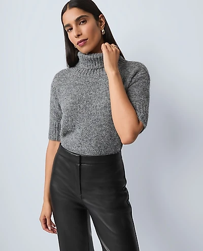 Ann Taylor Petite Turtleneck Elbow Sleeve Sweater T-Shirt Women's