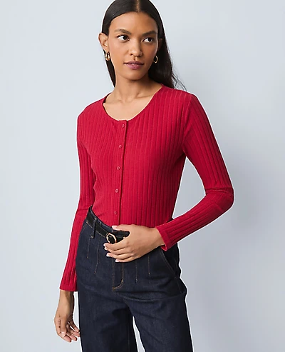 Ann Taylor Petite Weekend Crew Neck Cardigan Women's