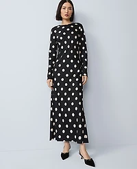 Ann Taylor Petite Dotted Satin Sheath Dress Size 0 Black Women's
