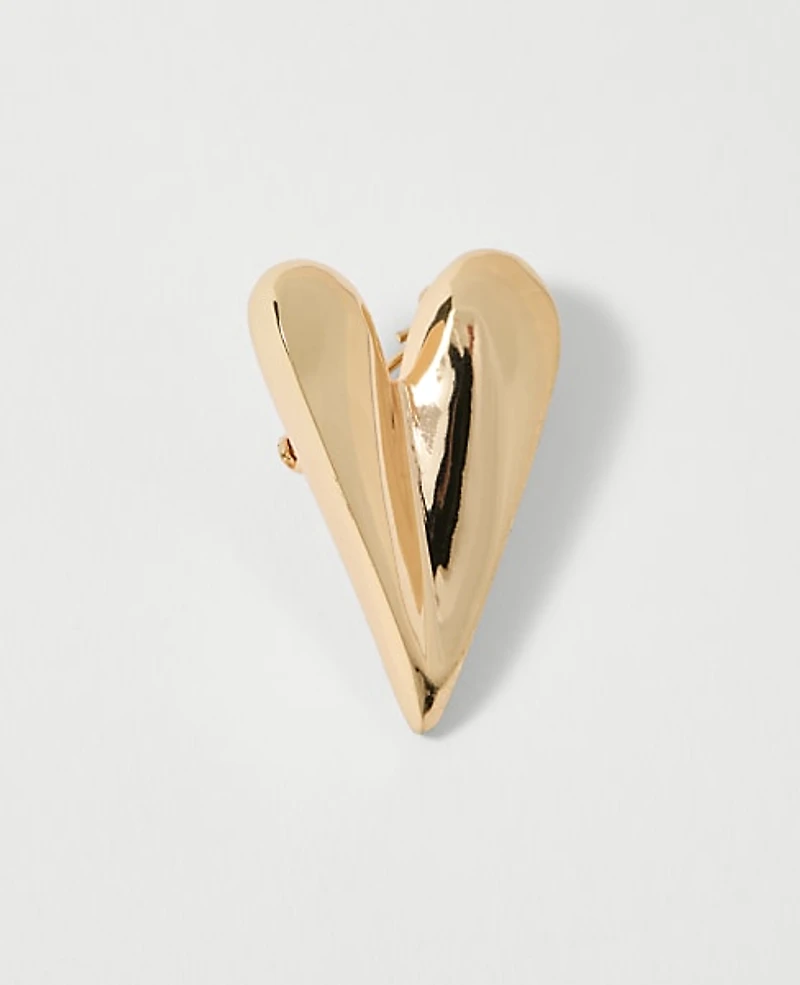 Ann Taylor Metal Heart Brooch Women's