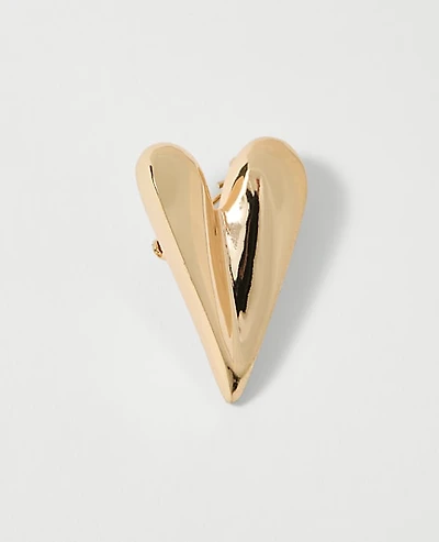 Ann Taylor Metal Heart Brooch Women's