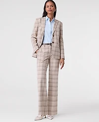 Ann Taylor The Petite Jayne Trouser Plaid Tan/Navy Women's