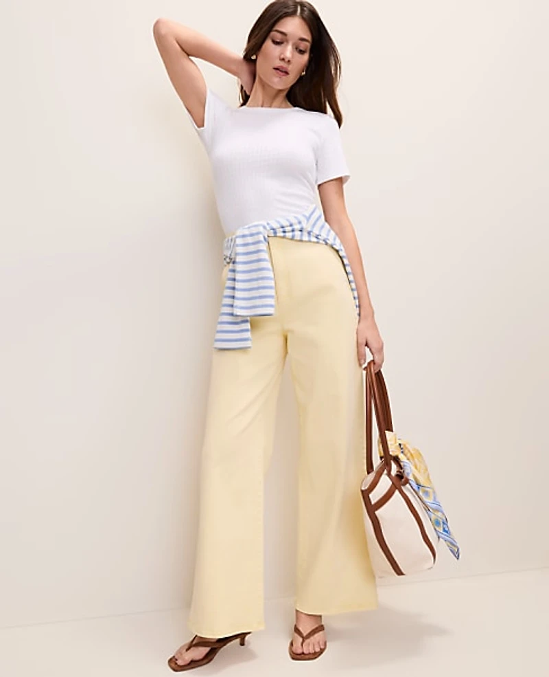 Ann Taylor The Denim Trouser Lemon Pavlova Women's