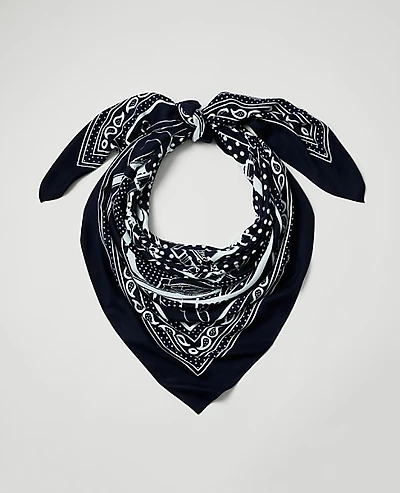 Ann Taylor Chain Link Print Square Scarf Night Sky Women's