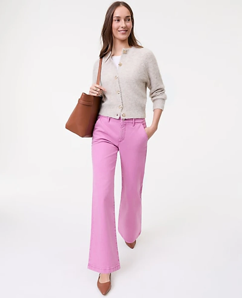 Ann Taylor Petite Weekend Wide-Leg Jean Dusty Mauve Women's