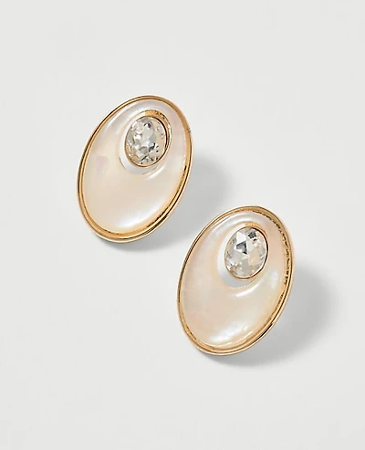 Ann Taylor Crystal Stone Drop Earrings Ivory Women's