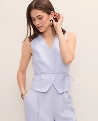 Ann Taylor Tie Waist Vest Deep Wisteria Women's