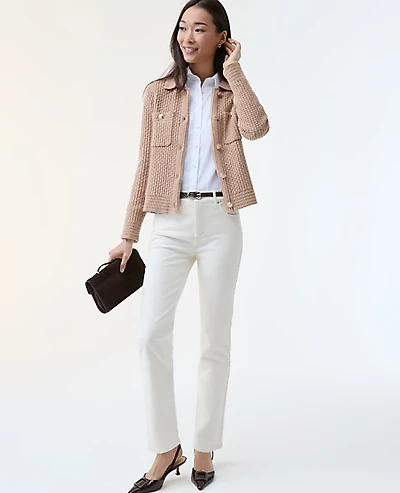 Ann Taylor The Petite Slim Jean Ivory Women's
