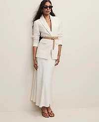 Ann Taylor The Fitted Long Blazer Fluid Crepe Women's
