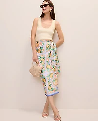 Ann Taylor Lemon Wrap Skirt Satin Limoni Scarf Women's