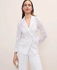 Ann Taylor The Cutaway Blazer Lace White Women's