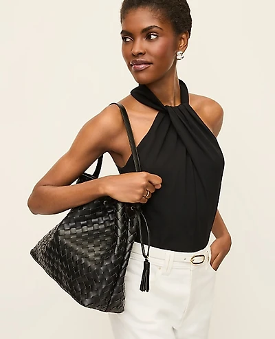 Ann Taylor Twist Neck Halter Top Women's
