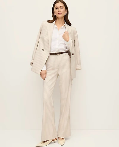 Ann Taylor The Flare Trouser Pinstripe Cream Multi Women's