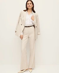 Ann Taylor The Flare Trouser Pinstripe Cream Multi Women's
