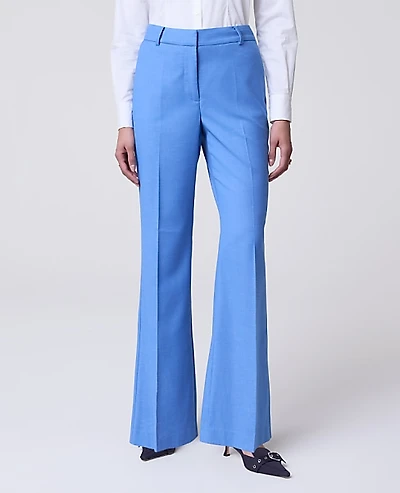 Ann Taylor The Petite Flare Trouser — Curvy Fit Bluebird Melange Women's