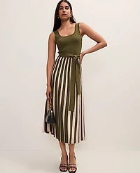 Ann Taylor Striped Square Neck Sweater Dress Winding Ivy Women's