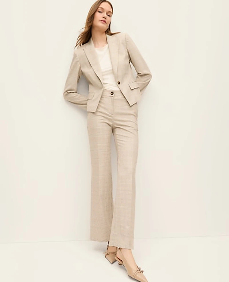 Ann Taylor The Jayne Trouser Glen Check Neutral Women's