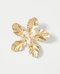 Ann Taylor Metal Flower Brooch Goldtone Women's