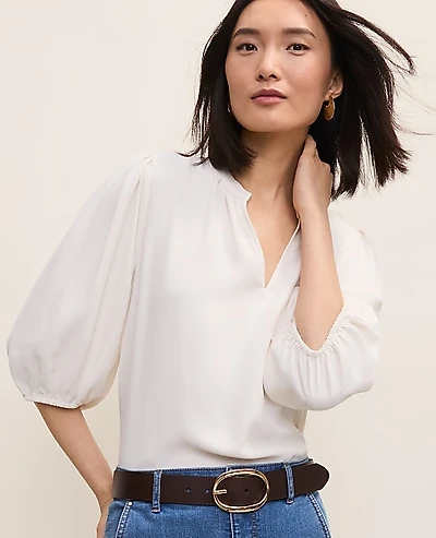 Ann Taylor Puff Sleeve Blouse Women's