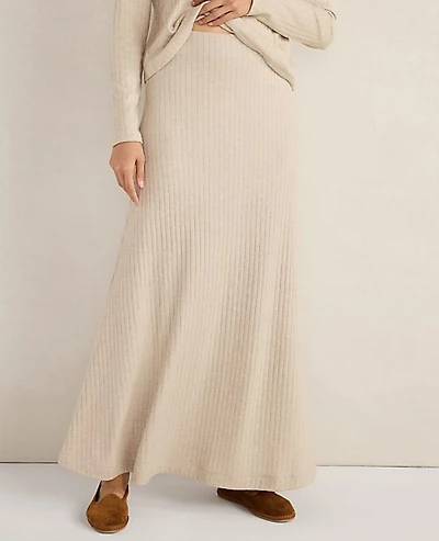 Ann Taylor Haven Well Within Lurex Rib Knit Maxi Skirt Champagne Metallic Women's