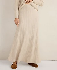 Ann Taylor Haven Well Within Lurex Rib Knit Maxi Skirt Champagne Metallic Women's