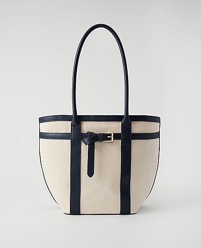 Ann Taylor Belted Canvas Tote Women's