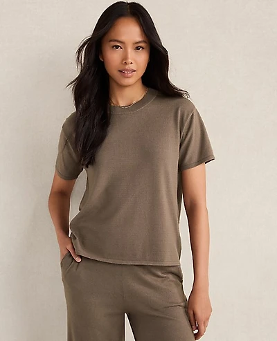 Ann Taylor Haven Well Within Relaxed Jersey T-Shirt Saddle Brown Women's