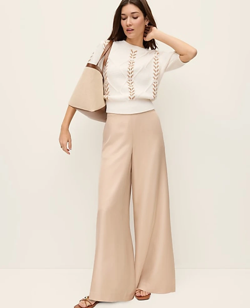 Ann Taylor The Petite Easy Wide-Leg Pant Women's