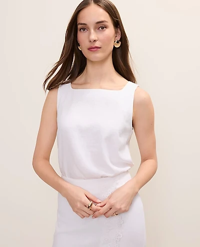 Ann Taylor Linen Blend Tank Top Women's