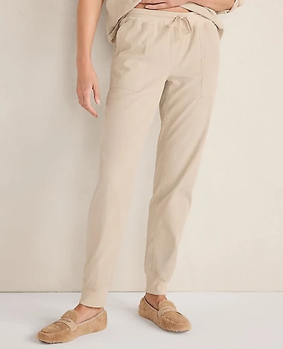 Ann Taylor Haven Well Within Cotton Corded Jogger Light Ash Melange Women's