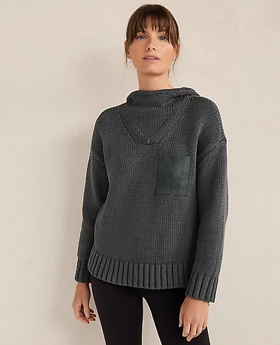 Ann Taylor Haven Well Within Cotton Blend Pocket Hoodie Women's