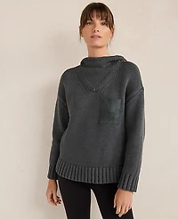 Ann Taylor Haven Well Within Cotton Blend Pocket Hoodie Women's