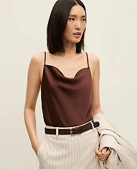 Ann Taylor Satin Cowl Neck Tank Top Women's