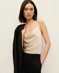 Ann Taylor Satin Cowl Neck Tank Top Women's