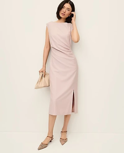 Ann Taylor The Petite Twist Sheath Dress Brushed Sand Women's