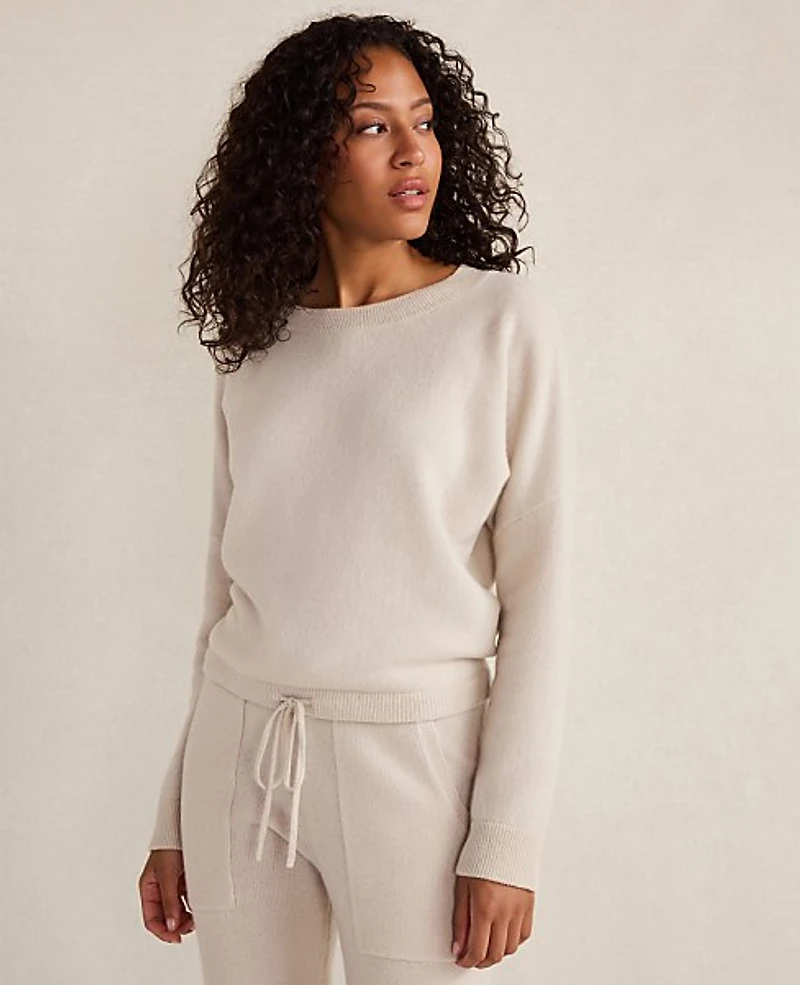 Ann Taylor Haven Well Within Cashmere Tie-Front Crewneck Sweater Women's