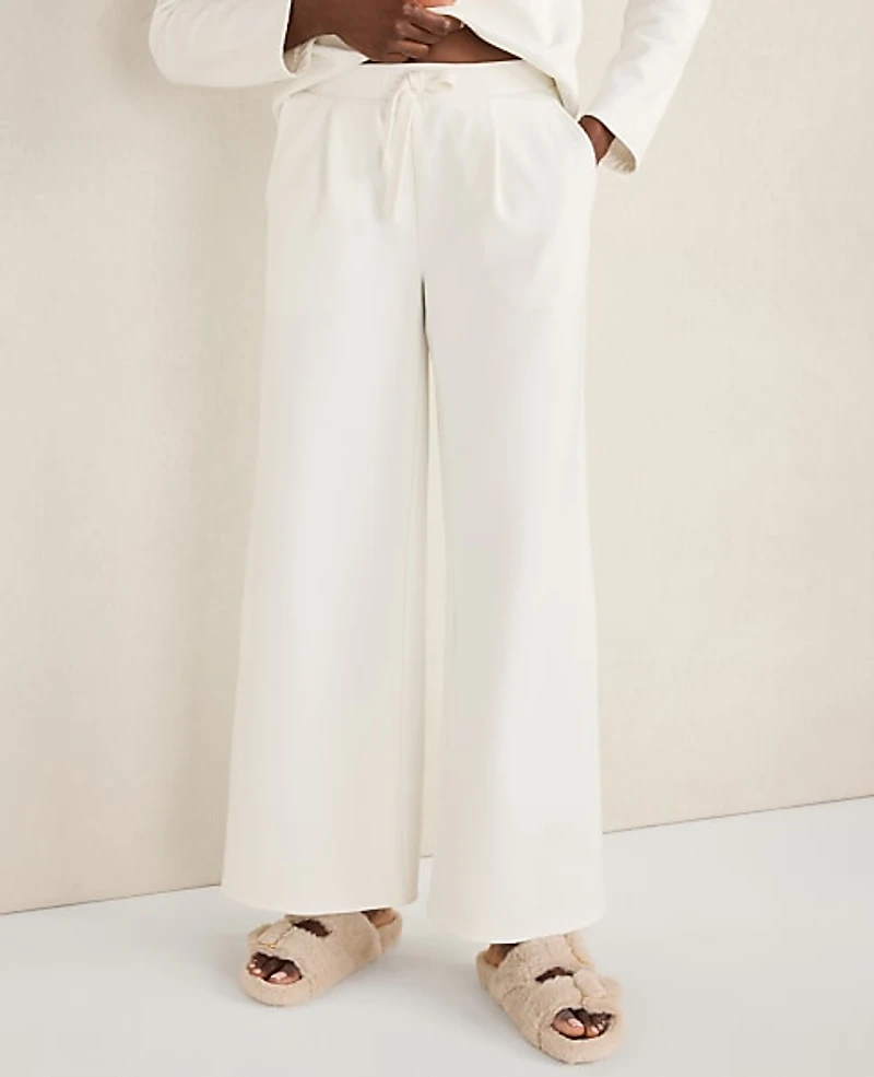 Ann Taylor Haven Well Within Soft-Brushed Fleece Wide Leg Pants Women's